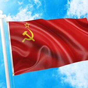 DMSE Soviet Union USSR Union of Soviet Socialist Republics National Flag 2X3 Ft Foot 100% Polyester 100D Flag UV Resistant (2' X 3' Ft Foot)