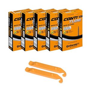 continental bicycle tubes race 28 700×20-25 s60 presta valve 60mm bike tube super value bundle (pack of 5 conti tubes & 2 conti tire lever)