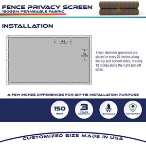 Windscreen4less Heavy Duty Fence Privacy Screen Brown 4' x 19' with Reinforced Bindings and Brass Grommets Garden Windscreen Mesh Net for Outdoor Yard-Cable Zip Ties Included