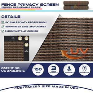 Windscreen4less Heavy Duty Fence Privacy Screen Brown 4' x 19' with Reinforced Bindings and Brass Grommets Garden Windscreen Mesh Net for Outdoor Yard-Cable Zip Ties Included