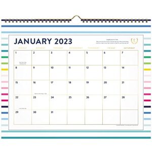 at-a-glance 2023 wall calendar, simplified by emily ley, 15″ x 12″, medium, monthly, happy stripe (el90-707)