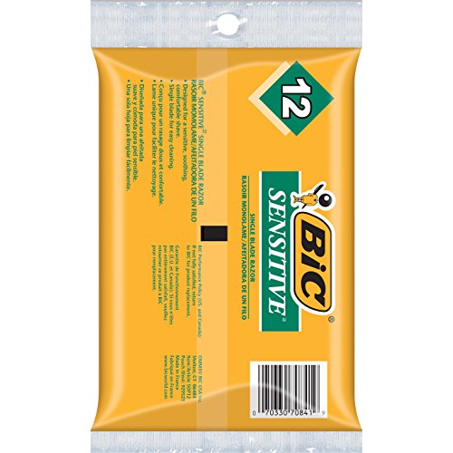 BIC Single Blade Razor, Sensitive, 12 ct