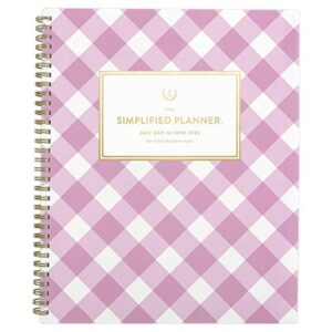 academic planner 2021-2022, simplified by emily ley for at-a-glance weekly & monthly planner, 8-1/2″ x 11″, large, for school, teacher, student, pink gingham (el62-905a)
