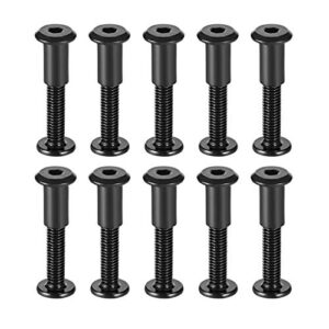uxcell screw post fit for 5/16″(8mm) hole dia, male m6x40mm binding bolts leather fastener carbon steel black 10 sets