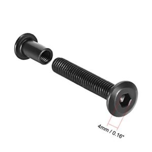 uxcell Screw Post Fit for 5/16"(8mm) Hole Dia, Male M6x40mm Binding Bolts Leather Fastener Carbon Steel Black 10 Sets