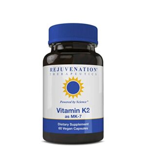 rejuvenation therapeutics vitamin k2 mk-7 | 60-day supply, high potency (300mcg) | easy to swallow vegetarian capsules