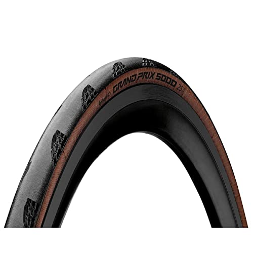 Continental Pair Grand Prix 5000 Folding Tires 700x25c Black Transparent 700c, 700x25