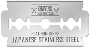 50 count double edge razor blades – men’s safety razor blades for shaving – platinum japanese stainless steel double razor shaving blades for men for a smooth, precise and clean shave
