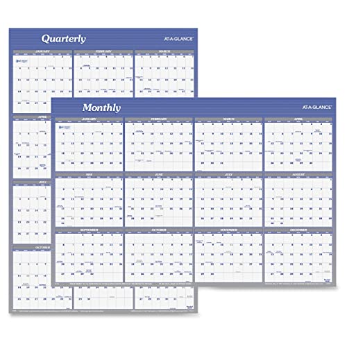 AT-A-GLANCE Vertical and Horizontal Erasable Yearly Wall Calendar 2015, 48 x 32 Inches (A1152)