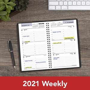 2021 Weekly Appointment Book & Planner by AT-A-GLANCE, 4-7/8" x 8", Small, DayMinder, Black (G2000021)