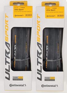 continental ultra sport iii 700×23 black/black folding puregrip – pair (2 tires)