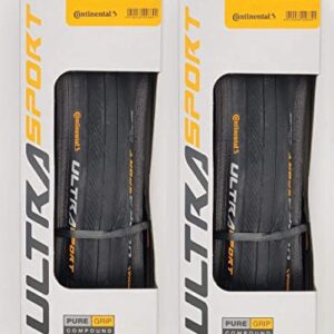 Continental Ultra Sport III 700x23 Black/Black Folding PureGrip - Pair (2 Tires)