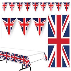 english union jack england uk party supplies decorations set kit pack door cover pennant banner table cover united kingdom of great britain bundle