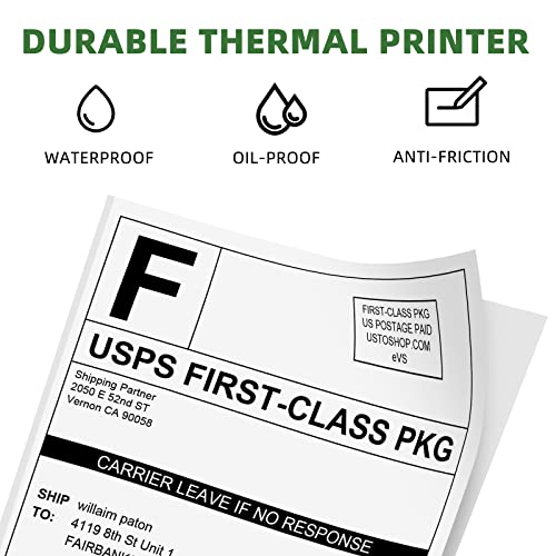 Phomemo Thermal Direct Shipping Label - 4" x 6" Fan-Fold Labels, 100 pcs, Permanent Adhesive, Commercial Grade Postage Thermal Labels (White-100)