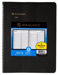 at-a-glance recycled two person daily appointment book, 8 x 11 inches, black, 2012 (70-222-05)