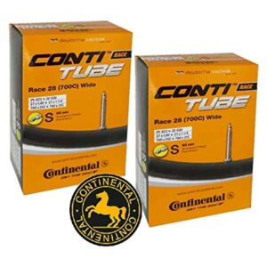 Continental Race 28" Wide 700x25-32c Inner Tubes - 60mm Presta Valve (Pack of 2 w/Conti Sticker)