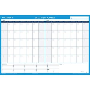 AT-A-GLANCE Wall Planner / Calendar, Undated, Erasable, 30/60-Day, 36 x 24, White/Blue (PM233-28)