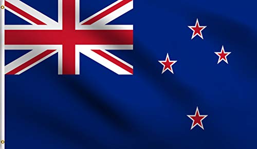 DMSE New Zealand Zealanders Kiwis Union Jack Flag 3X5 Ft Foot 100% Polyester 100D Flag UV Resistant (3' X 5' Ft Foot)