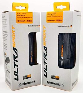 continental ultra sport iii 700×28 black/black folding puregrip – pair (2 tires)