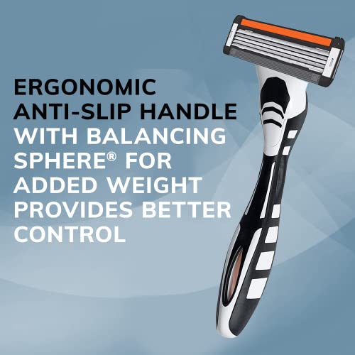 BIC Flex 5 Hybrid Disposable Razors for Men, 1 Handle and 6 Cartridges With 5 Blades, 7 Piece Razor Set for Men