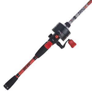 Abu Garcia Abumatic & Max X Spincast Reel and Fishing Rod Combo (Old & New Models), Red, 15 Size Reel - 6'6" - Medium - 2pc