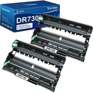 tounker dr730 drum unit compatible replacement for brother dr730 dr-730 dr 730 for hl-l2350dw hl-l2395dw hl-l2370dw hl-l2390dw mfc-l2710dw mfc-l2750dw dcp-l2550dw printer (2-pack)