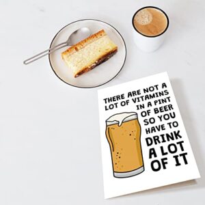 Funny Beer Greeting Card, Birthday Greeting Card for Men Friend Dad Grandpa Uncle, Congratulations Card, Celebration Card, You Have to Drink a Lot of Beer