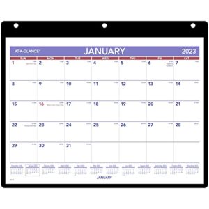 at-a-glance 2023 wall & desk calendar, 11″ x 8″, small, monthly, clear cover vinyl holder (sk800)