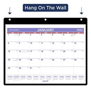 AT-A-GLANCE 2023 Wall & Desk Calendar, 11" x 8", Small, Monthly, Clear Cover Vinyl Holder (SK800)