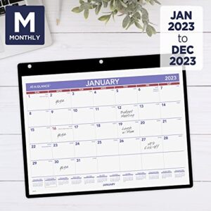 AT-A-GLANCE 2023 Wall & Desk Calendar, 11" x 8", Small, Monthly, Clear Cover Vinyl Holder (SK800)