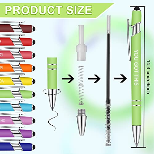 Snarky Office Pens Funny Insulting Pens Christian Ballpoint Pens Inspirational Quotes Negative Quotes Motivational Macaron Touch Stylus Pens for Office, Black Ink (10 Pieces)
