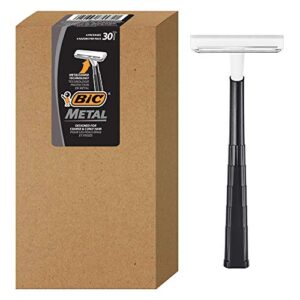 bic bic metal men’s disposable shaving razors, single blade, 30 count (6 packs of 5 razors), 30 count