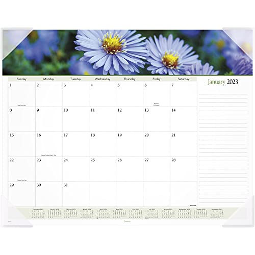 AT-A-GLANCE 2023 RY Floral Panoramic Monthly Desk Pad, Large, 21 3/4" x 17"