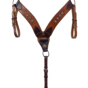 HR Saddlery Western Equine Breast Collar 3 1/2" Praying Cowboy Conchos