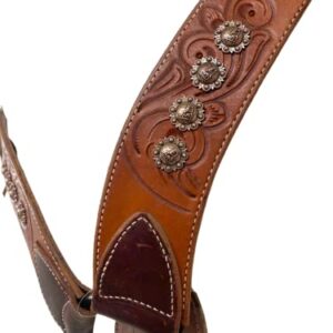 HR Saddlery Western Equine Breast Collar 3 1/2" Praying Cowboy Conchos