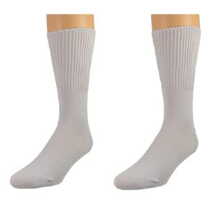 Sierra Socks Health Diabetic Wide Calf Cotton Crew Women's 2 Pair Pack (Fits Shoe Size 6-10, Socks 9-11, White)