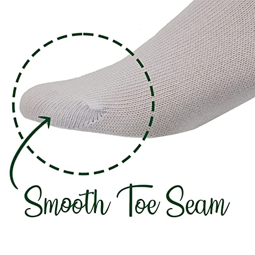 Sierra Socks Health Diabetic Wide Calf Cotton Crew Women's 2 Pair Pack (Fits Shoe Size 6-10, Socks 9-11, White)