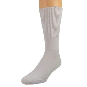 Sierra Socks Health Diabetic Wide Calf Cotton Crew Women's 2 Pair Pack (Fits Shoe Size 6-10, Socks 9-11, White)