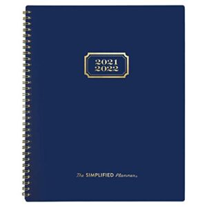 academic planner 2021-2022, simplified by emily ley for at-a-glance monthly planner, 8-1/2″ x 11″, large, for school, teacher, student, navy (el63-900a)