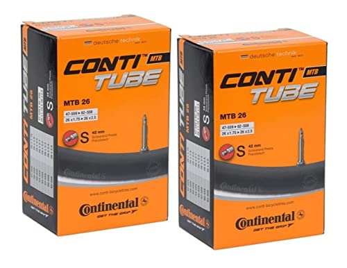 Continental MTB 26x1.75-2.5" / 47-559 -> 62-559 Inner Tubes - 42mm Presta Valve (Pack of 2 Tubes)