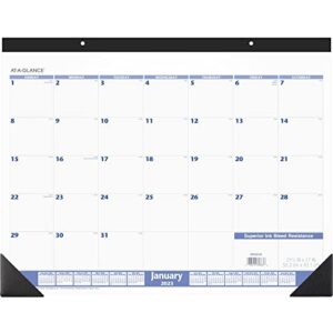 at-a-glance 2023 ry monthly desk pad calendar, blue/gray, large, 21 3/4″ x 17″