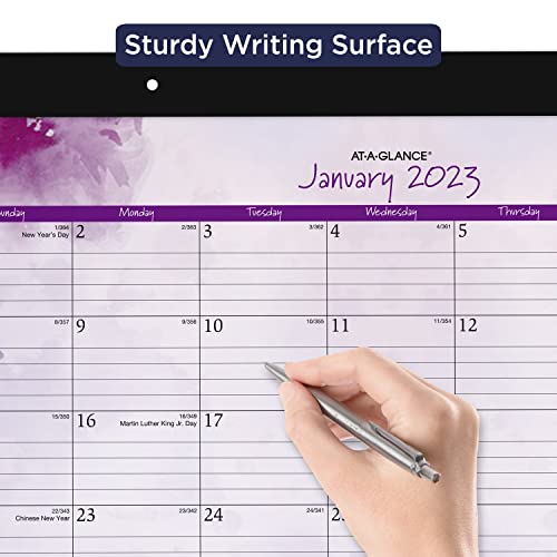 AT-A-GLANCE 2023 Monthly Desk Calendar, Desk Pad, 21-3/4" x 17", Standard, Beautiful Day (SK38-704)