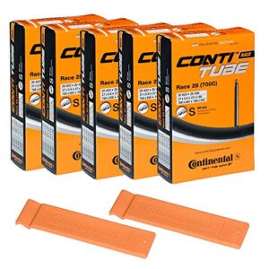 continental bicycle tubes race 28 700×20-25 s80 presta valve 80mm bike tube super value bundle (pack of 5 conti tubes & 2 conti race tire lever)