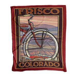 Frisco Colorado Old Half Bike Ultra Fleece Bed Sofa Travel Cozy Blanket from Travel Artwork by Artist Paul A. Lanquist 60" x 80".