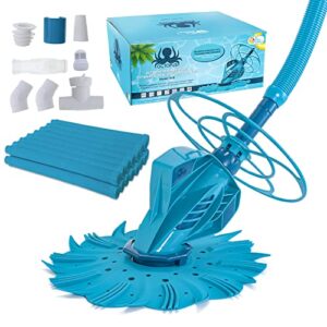 u.s. pool supply octopus professional automatic pool vacuum cleaner & hose set – powerful suction that removes swimming pool debris, cleans floors, walls, steps – quiet cleaning side climbing sweeper