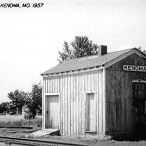 Kenoma Missouri Frisco Depot Train Station Real Photo Vintage Postcard AA61385