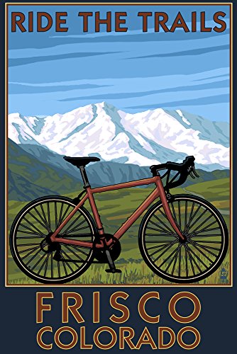 Frisco, Colorado, Mountain Bike and Mountains, (16x24 Wrapped Canvas, Wall Decor, Artwork)