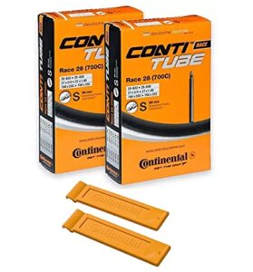 continental race 28″ 700×20-25c inner tubes – 80mm long presta valve (pack of 2 tubes w/ 2 conti tire levers)