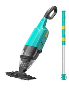 efurden handheld pool vacuum, rechargeable pool cleaner with running time up to 60-minutes ideal for above ground pools, spas and hot tub for sand and debris, green