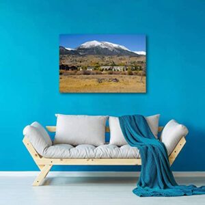 Wall Art Stretched and Framed Canvas Paintings Pictures Prints Artwork Buffalo Mountain and the Last of Autumn in Frisco Colorad Ready to Hang for Home Decorations Office Wall Décor